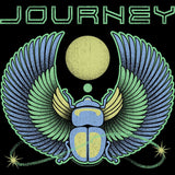 Journey Scarab Outlined Logo Graphic T-Shirt - Classic Rock Music Clothing - Vintage Concert Lover Gift Idea