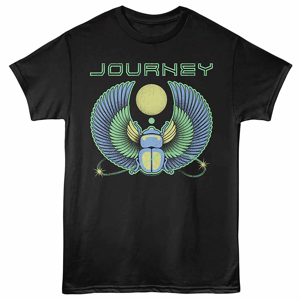 Journey Scarab Outlined Logo Graphic T-Shirt - Classic Rock Music Clothing - Vintage Concert Lover Gift Idea