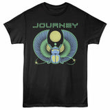 Journey Scarab Outlined Logo Graphic T-Shirt - Classic Rock Music Clothing - Vintage Concert Lover Gift Idea