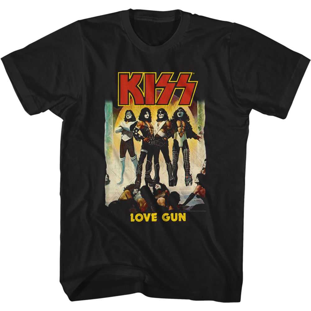 KISS Love Gun Graphic T-Shirt - Classic Rock Music Clothing - Vintage Concert Lover Gift Idea