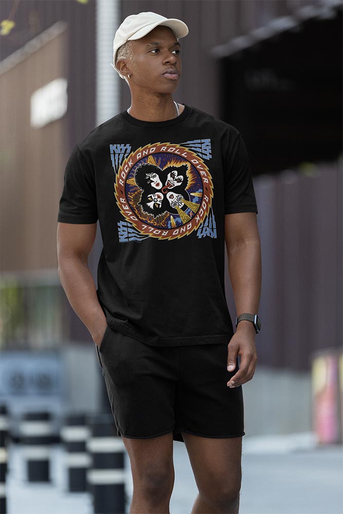 KISS Rock And Roll Over Graphic T-Shirt - Classic Rock Music Clothing - Vintage Concert Lover Gift Idea