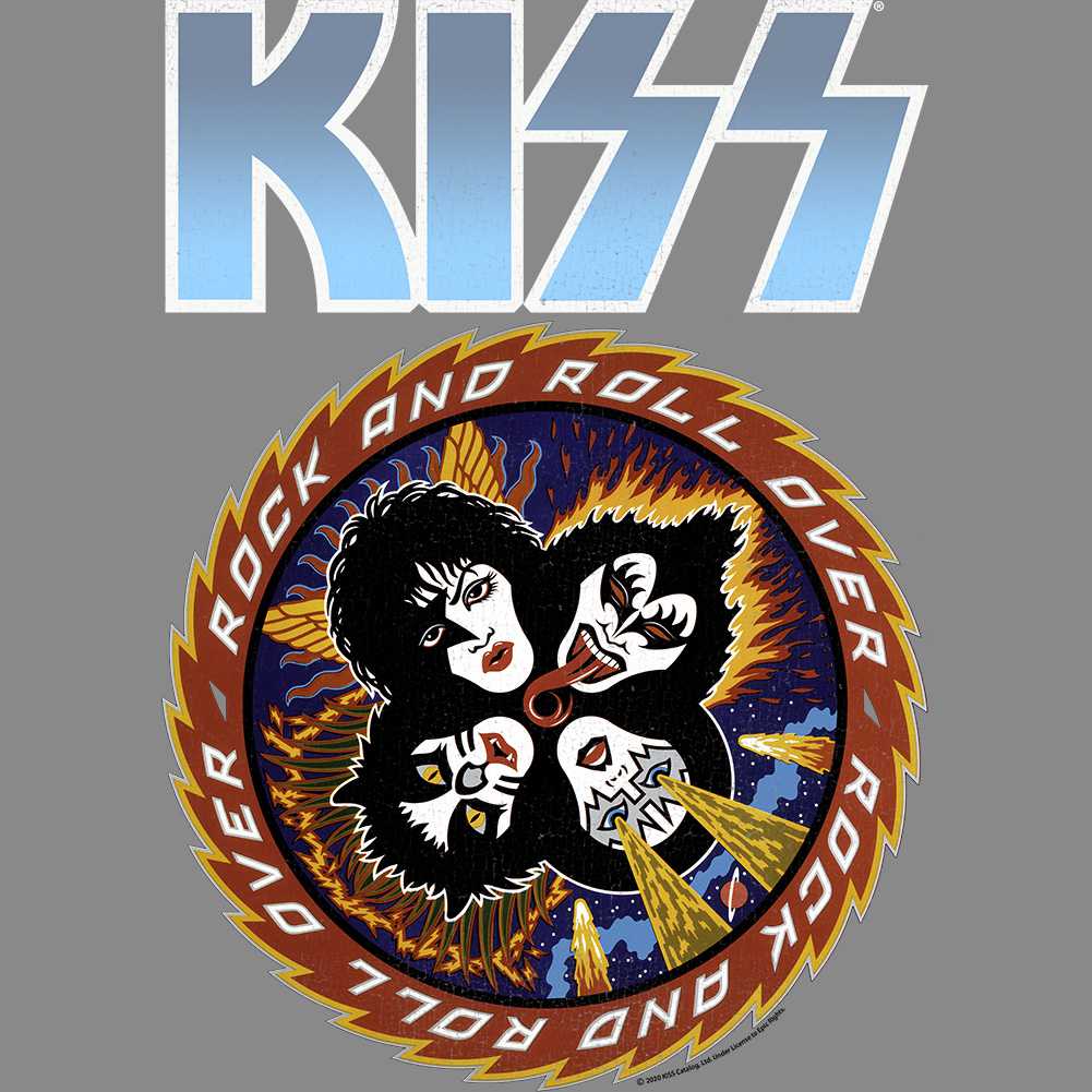 KISS Big Blue Logo Graphic T-Shirt - Classic Rock Music Clothing - Vintage Concert Lover Gift Idea