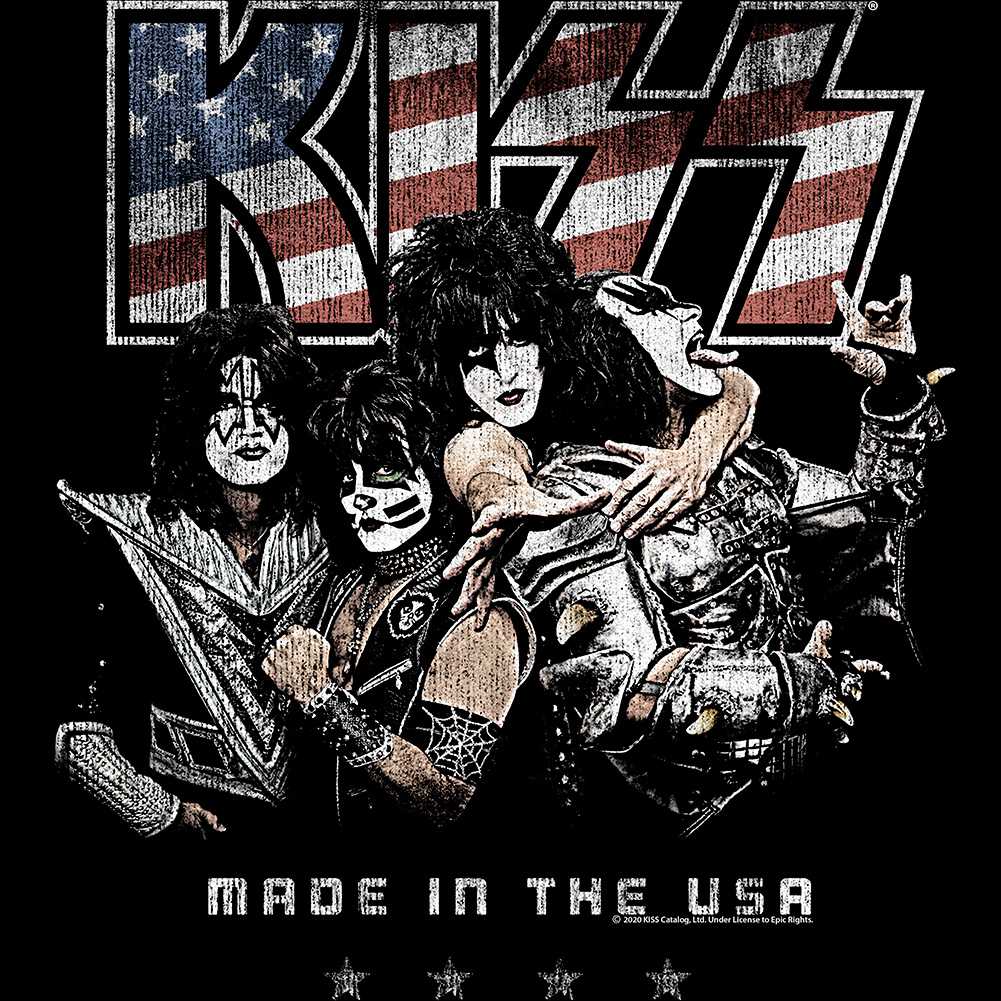KISS Amerikiss Graphic T-Shirt - Classic Rock Music Clothing - Vintage Concert Lover Gift Idea