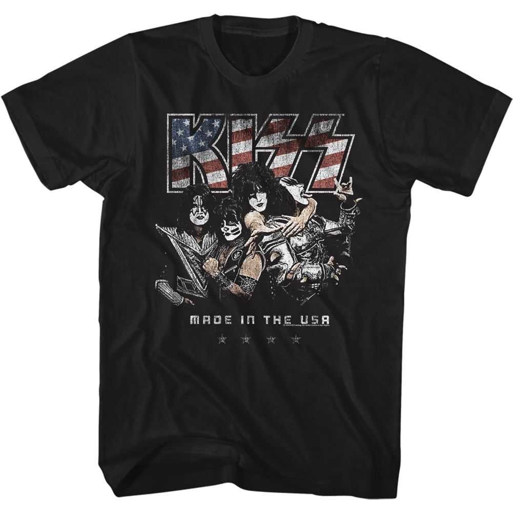 KISS Amerikiss Graphic T-Shirt - Classic Rock Music Clothing - Vintage Concert Lover Gift Idea