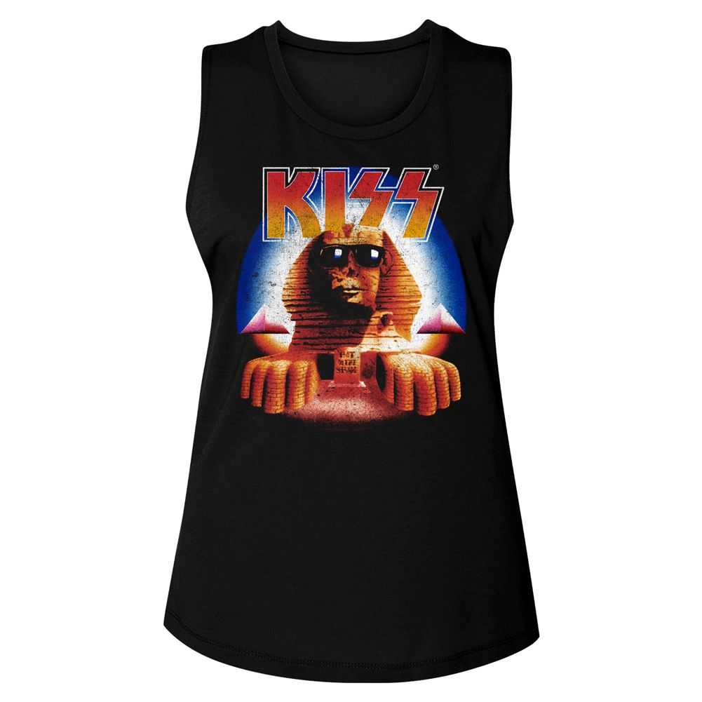 KISS H.I.T.S. Sphinx Graphic Tank Top - Classic Rock Music Clothing - Vintage Concert Lover Gift Idea