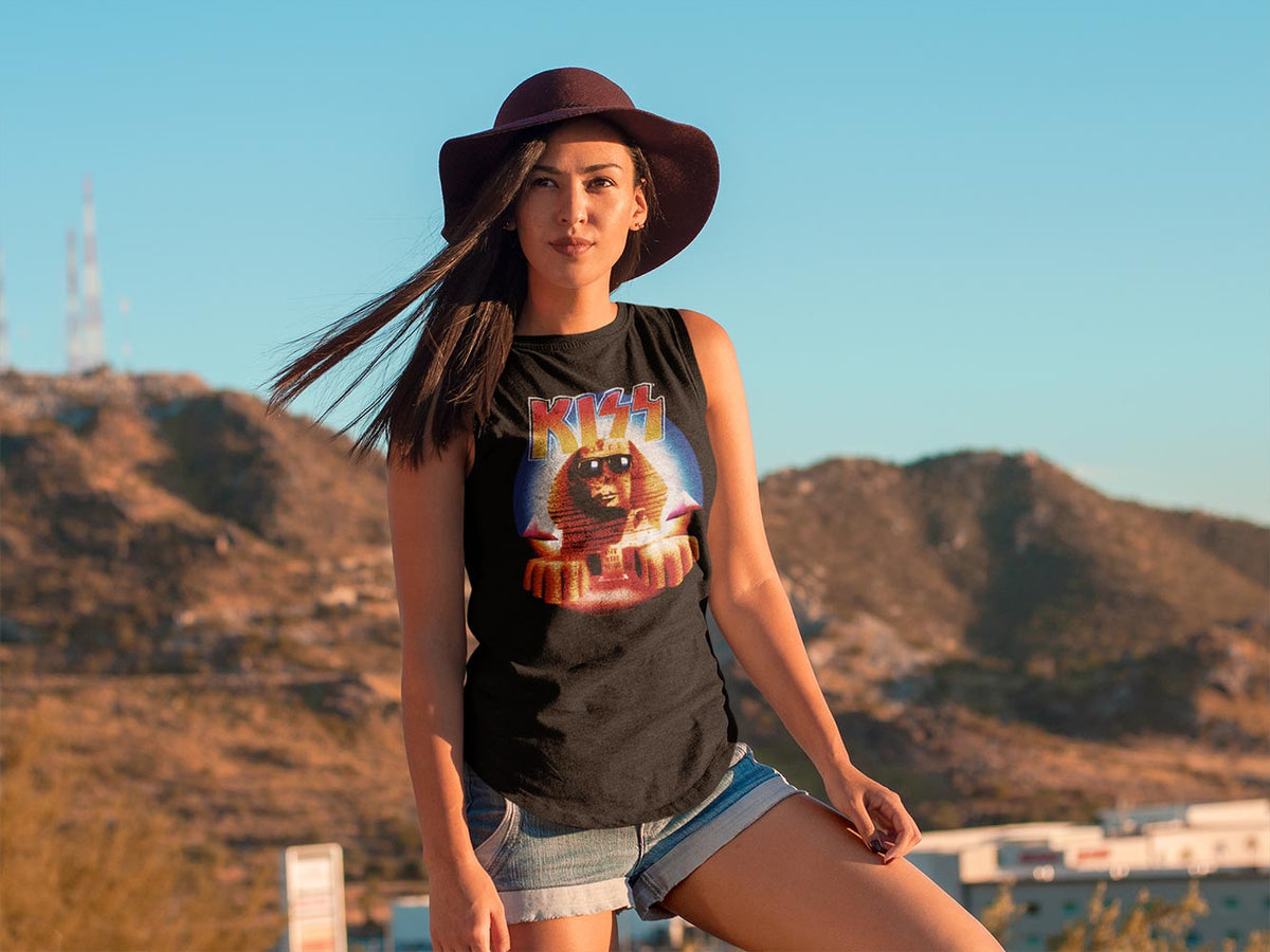 KISS H.I.T.S. Sphinx Graphic Tank Top - Classic Rock Music Clothing - Vintage Concert Lover Gift Idea