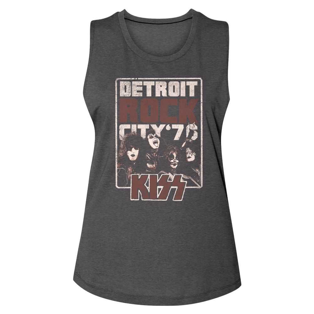 KISS Detroit Rock City 77 Graphic Tank Top - Classic Rock Music Clothing - Vintage Concert Lover Gift Idea