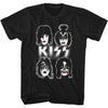 KISS Band Faces Graphic T-Shirt - Classic Rock Music Clothing - Vintage Concert Lover Gift Idea