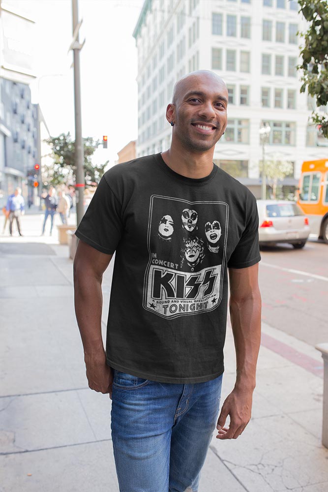 KISS KISS Tonight Graphic T-Shirt - Classic Rock Music Clothing - Vintage Concert Lover Gift Idea
