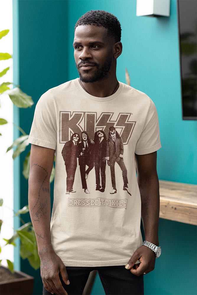 KISS Dressedtokill Graphic T-Shirt - Classic Rock Music Clothing - Vintage Concert Lover Gift Idea