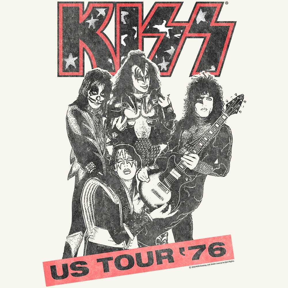 KISS Ustour76 Graphic T-Shirt - Classic Rock Music Clothing - Vintage Concert Lover Gift Idea