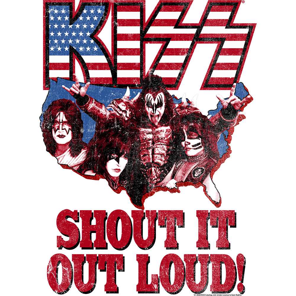 KISS Shout Graphic T-Shirt - Classic Rock Music Clothing - Vintage Concert Lover Gift Idea