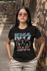 KISS Alive In 77 Graphic T-Shirt - Classic Rock Music Clothing - Vintage Concert Lover Gift Idea