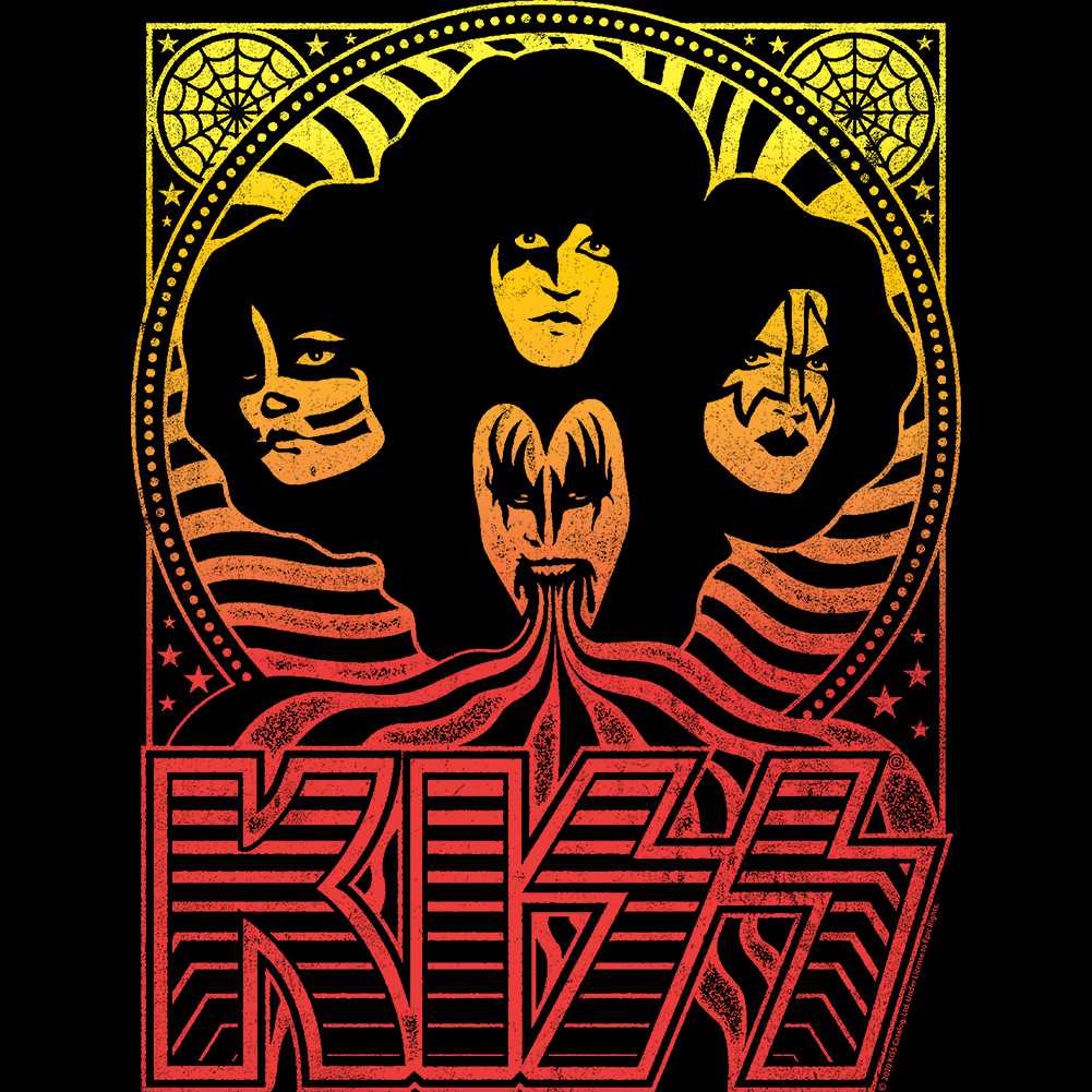 KISS Waves Graphic T-Shirt - Classic Rock Music Clothing - Vintage Concert Lover Gift Idea