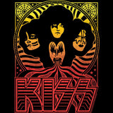 KISS Waves Graphic T-Shirt - Classic Rock Music Clothing - Vintage Concert Lover Gift Idea