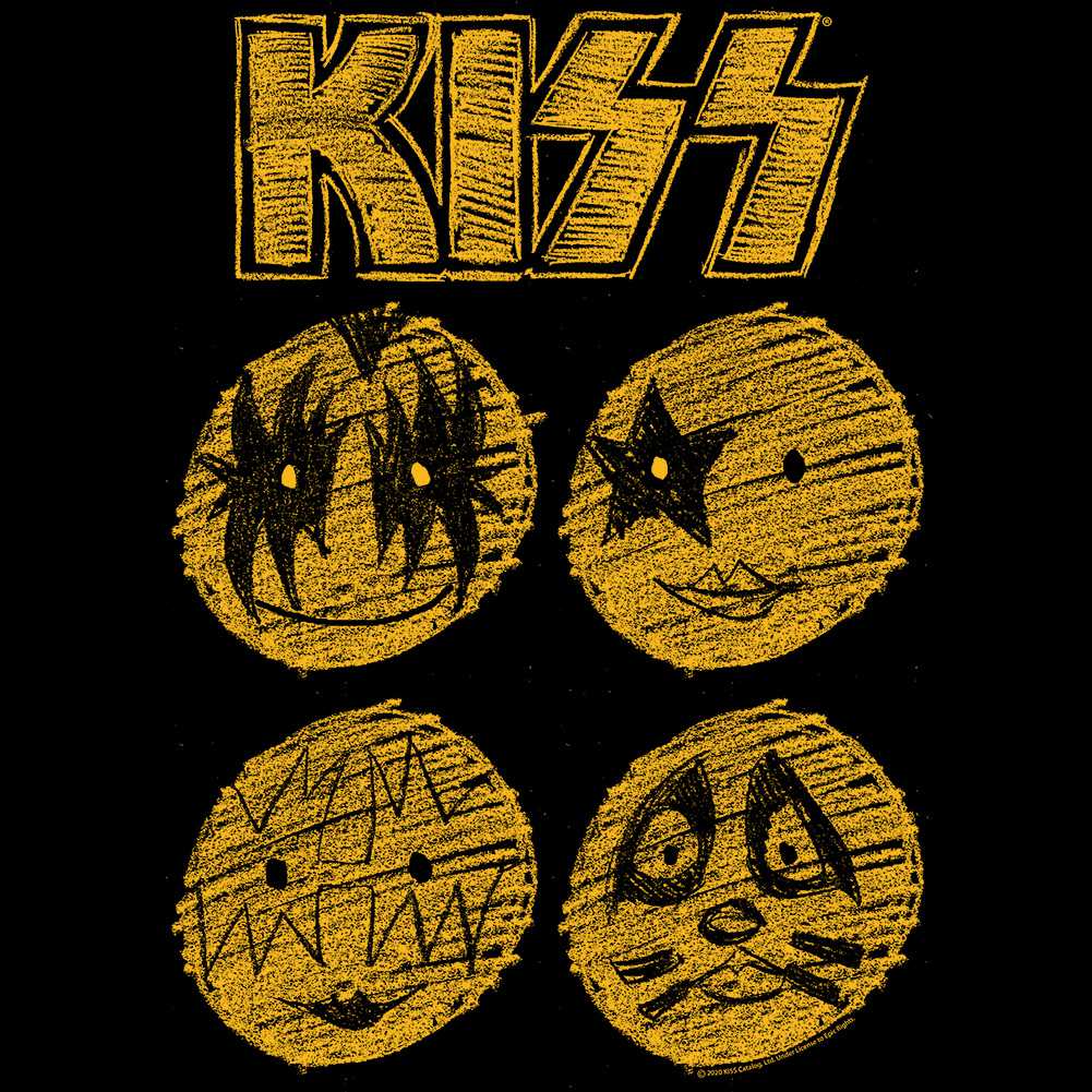 KISS Band Sketch Graphic T-Shirt - Classic Rock Music Clothing - Vintage Concert Lover Gift Idea