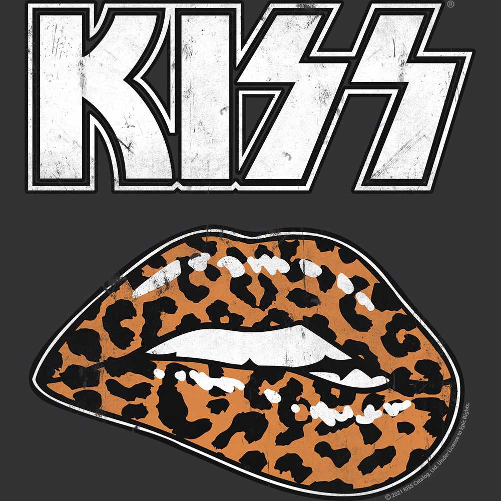 KISS Leopard Lip Graphic T-Shirt - Classic Rock Music Clothing - Vintage Concert Lover Gift Idea