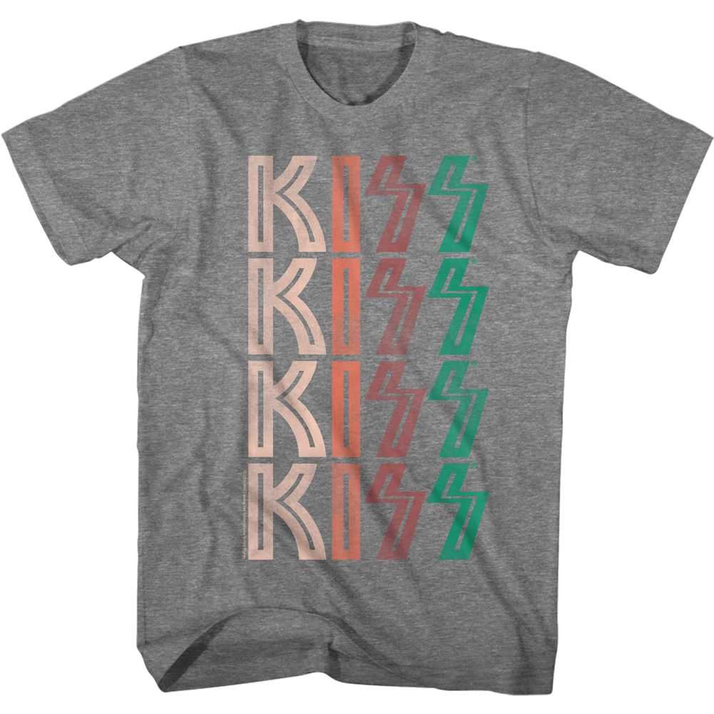 KISS Washed Out Logo Graphic T-Shirt - Classic Rock Music Clothing - Vintage Concert Lover Gift Idea
