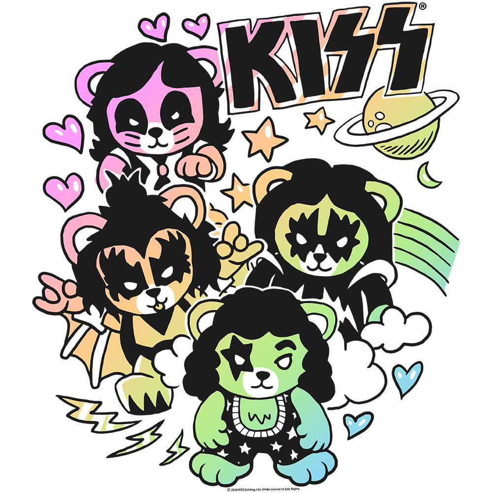 KISS Bears Graphic T-Shirt - Classic Rock Music Clothing - Vintage Concert Lover Gift Idea
