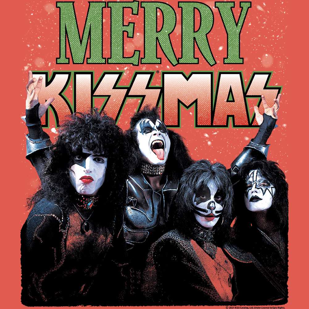 KISS Merry Kissmas Graphic T-Shirt - Classic Rock Music Clothing - Vintage Concert Lover Gift Idea