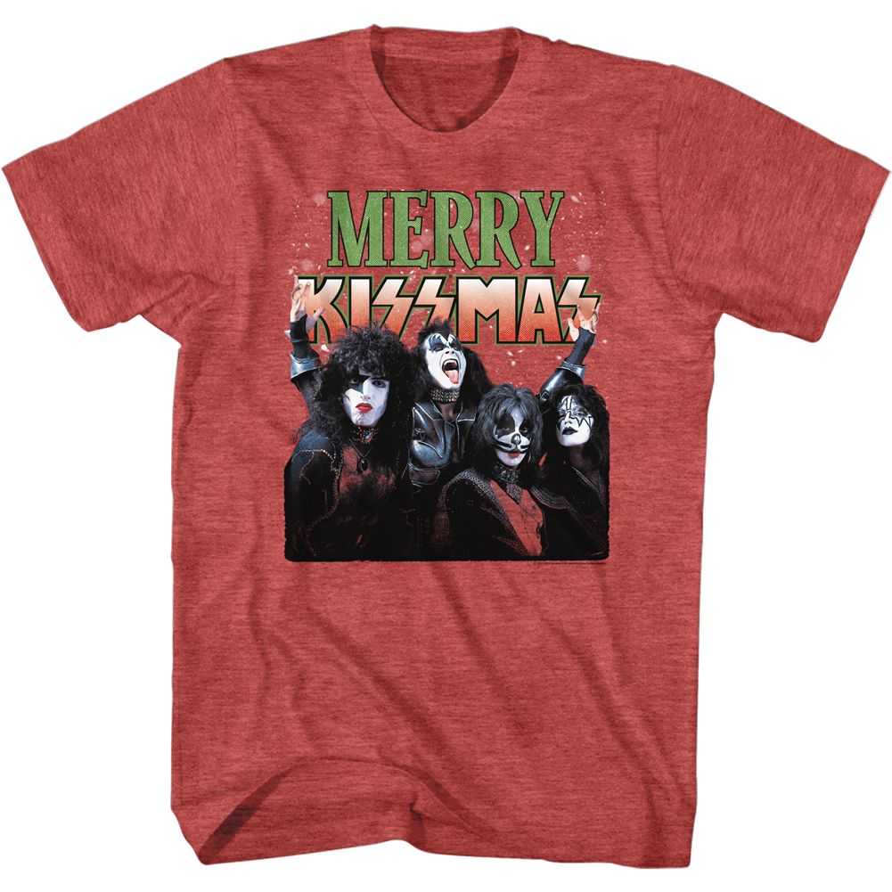KISS Merry Kissmas Graphic T-Shirt - Classic Rock Music Clothing - Vintage Concert Lover Gift Idea