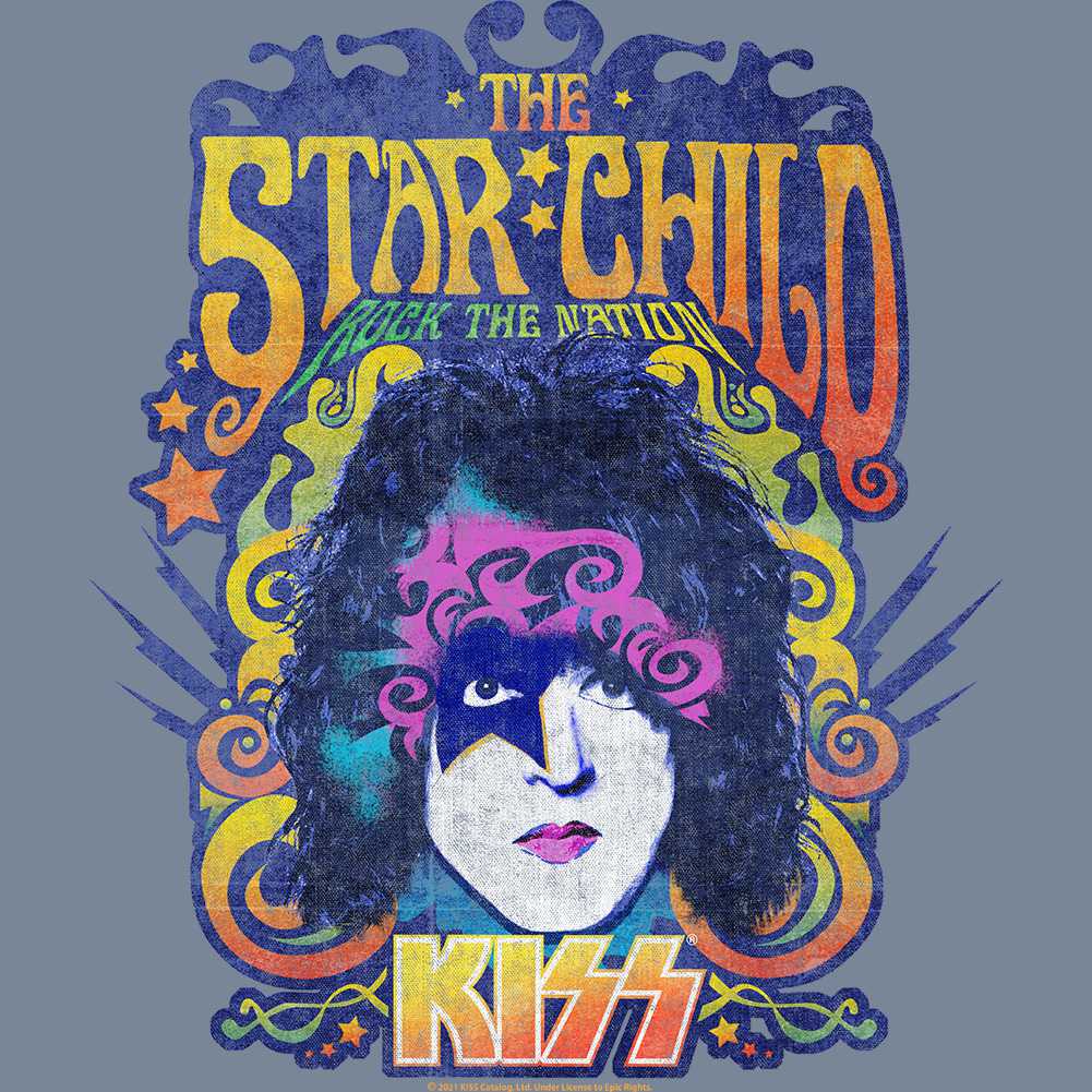 KISS Star Child Graphic T-Shirt - Classic Rock Music Clothing - Vintage Concert Lover Gift Idea