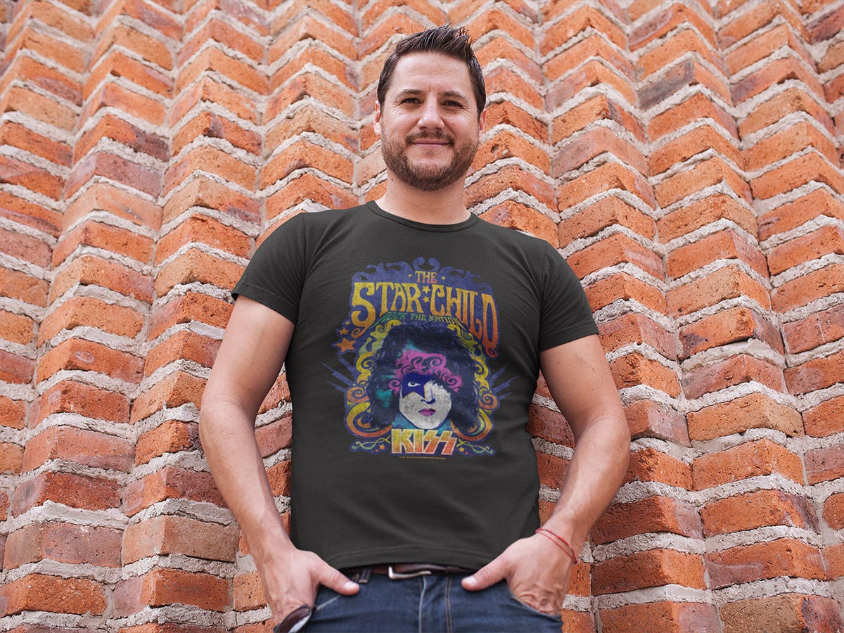 KISS Star Child Graphic T-Shirt - Classic Rock Music Clothing - Vintage Concert Lover Gift Idea