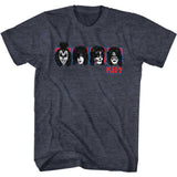 KISS Squares Graphic T-Shirt - Classic Rock Music Clothing - Vintage Concert Lover Gift Idea