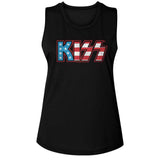KISS Flag KISS Graphic Girl Tank Top - Classic Rock Music Clothing - Vintage Concert Lover Gift Idea
