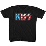 KISS Flag KISS Youth Graphic T-Shirt - Classic Rock Music Clothing - Vintage Concert Lover Gift Idea