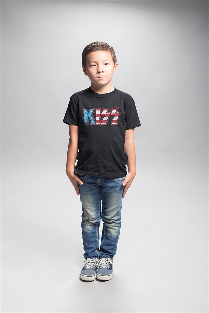 KISS Flag KISS Youth Graphic T-Shirt - Classic Rock Music Clothing - Vintage Concert Lover Gift Idea