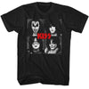 KISS Four Squares Graphic T-Shirt - Classic Rock Music Clothing - Vintage Concert Lover Gift Idea