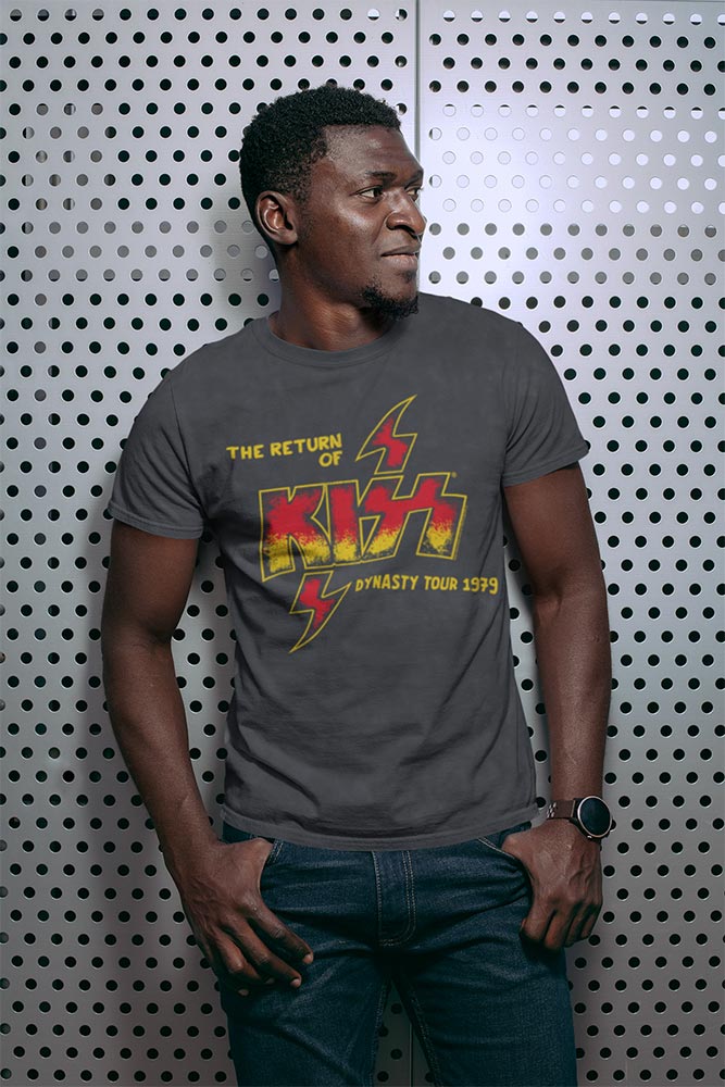 KISS The Return Of KISS 1979 Graphic T-Shirt - Classic Rock Music Clothing - Vintage Concert Lover Gift Idea