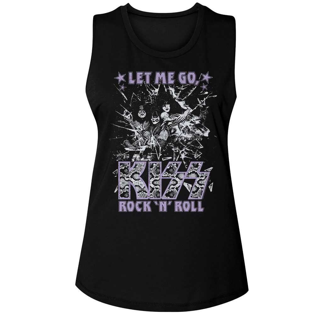 KISS Glass Breaking Graphic Ladies Tank Top - Classic Rock Music Clothing - Vintage Concert Lover Gift Idea