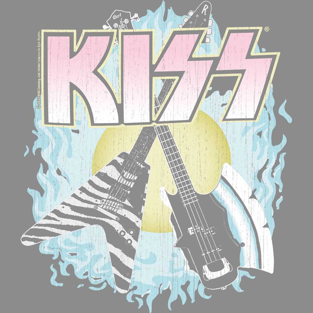 KISS Two Guitars Graphic Tank Top - Classic Rock Music Clothing - Vintage Concert Lover Gift Idea