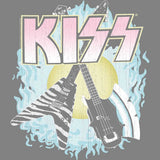 KISS Two Guitars Graphic T-Shirt - Classic Rock Music Clothing - Vintage Concert Lover Gift Idea