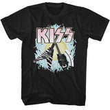 KISS Two Guitars Graphic T-Shirt - Classic Rock Music Clothing - Vintage Concert Lover Gift Idea