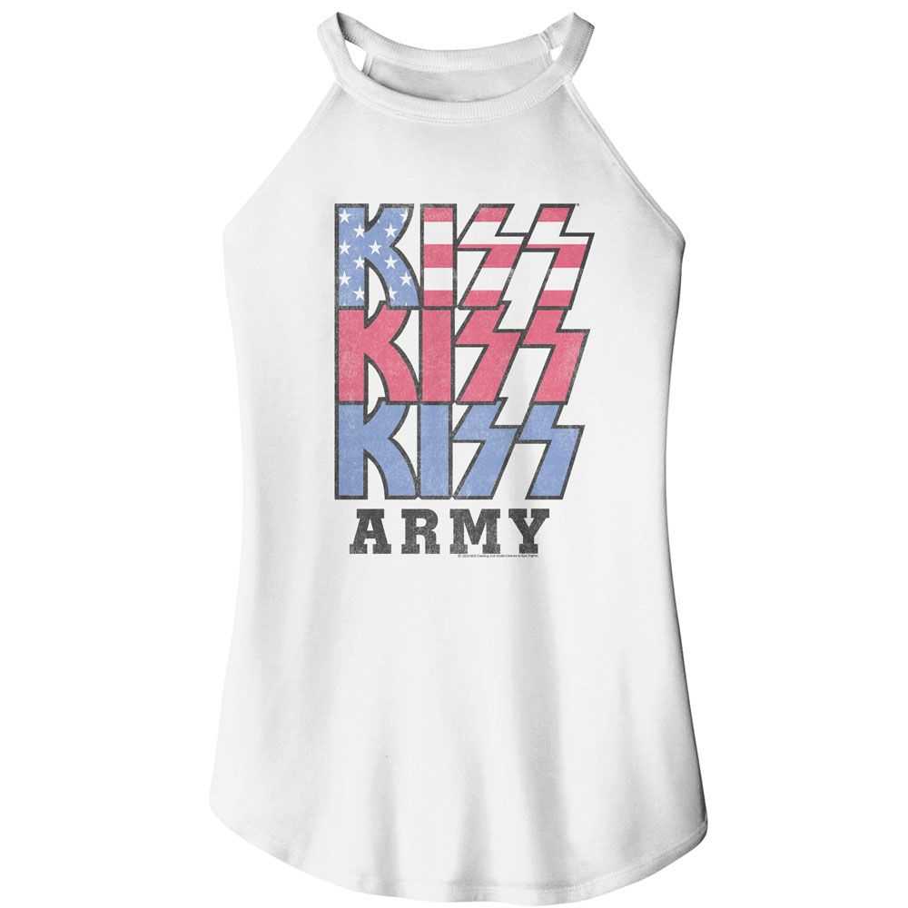 KISS Patriotic Logo Graphic Tank Top - Classic Rock Music Clothing - Vintage Concert Lover Gift Idea
