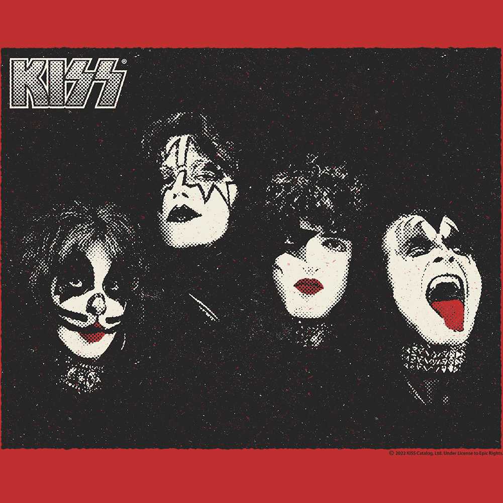 KISS Halftone Photo Graphic T-Shirt - Classic Rock Music Clothing - Vintage Concert Lover Gift Idea
