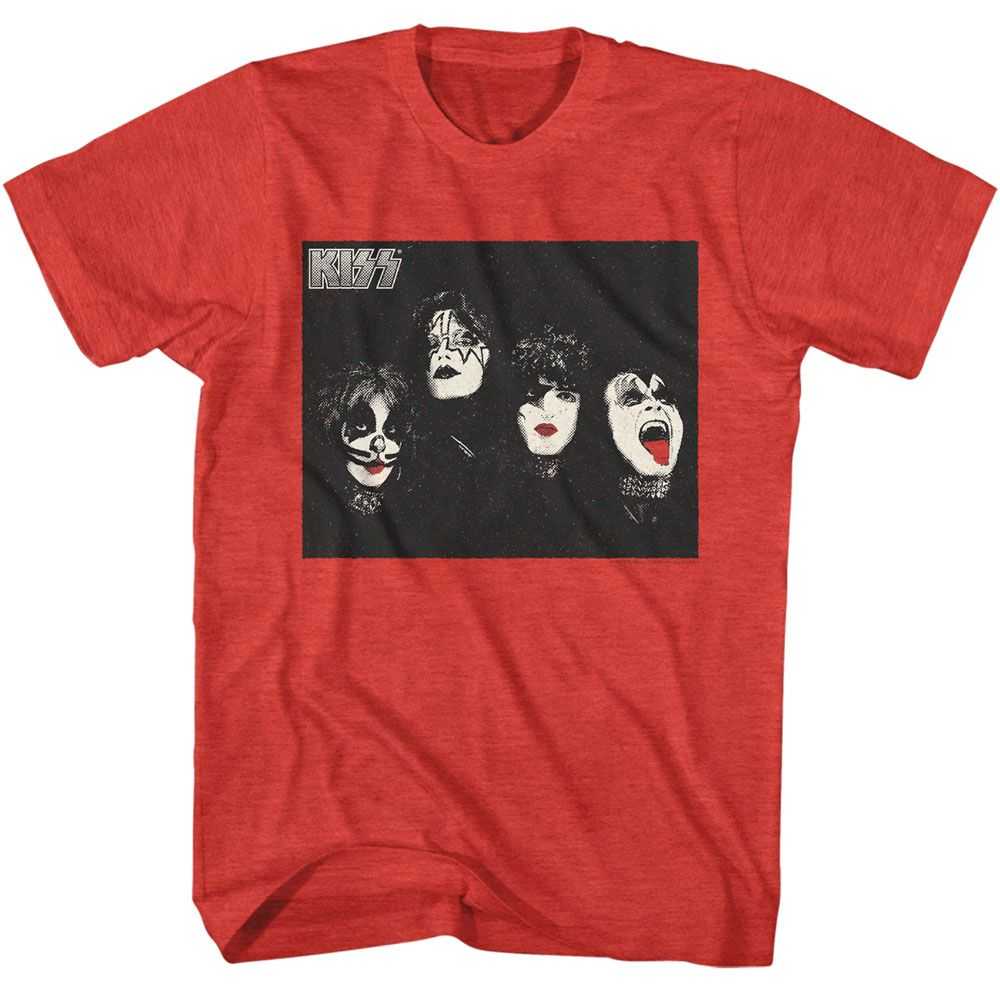 KISS Halftone Photo Graphic T-Shirt - Classic Rock Music Clothing - Vintage Concert Lover Gift Idea