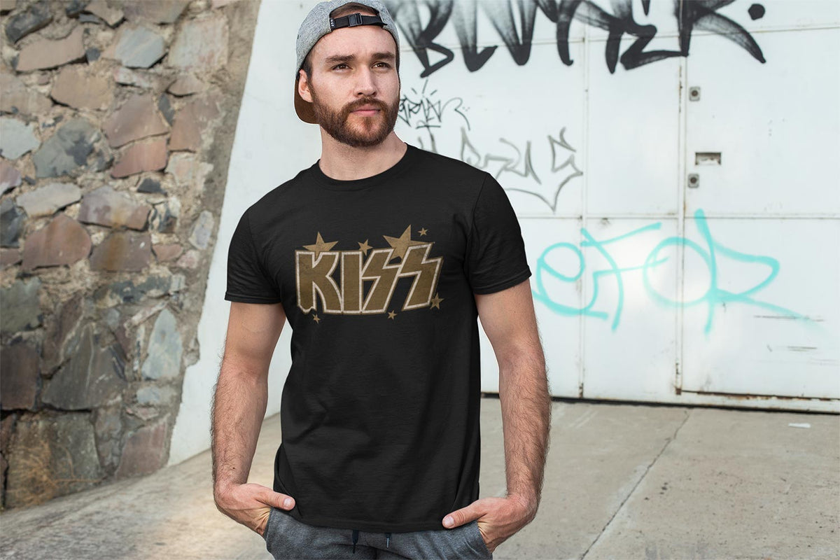 KISS Stars Graphic T-Shirt - Classic Rock Music Clothing - Vintage Concert Lover Gift Idea