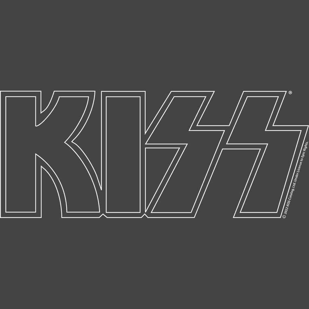 KISS Outline Graphic Ladies T-Shirt - Classic Rock Music Clothing - Vintage Concert Lover Gift Idea