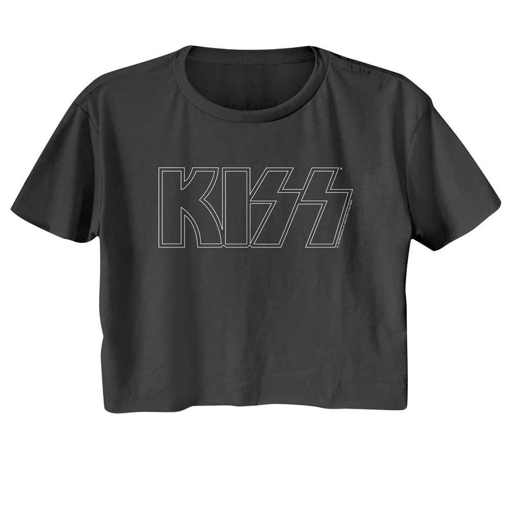 KISS Outline Graphic Ladies T-Shirt - Classic Rock Music Clothing - Vintage Concert Lover Gift Idea