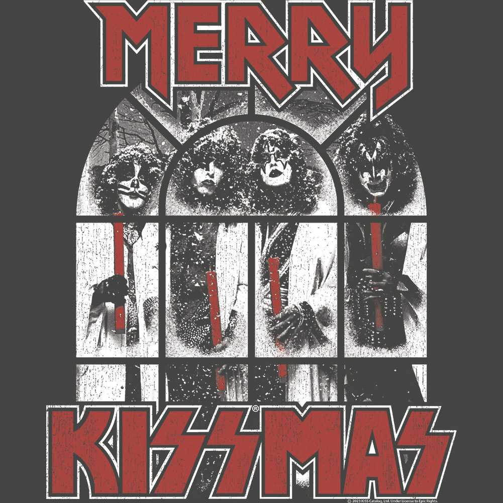 KISS Snowy Kissmas Graphic T-Shirt - Classic Rock Music Clothing - Vintage Concert Lover Gift Idea