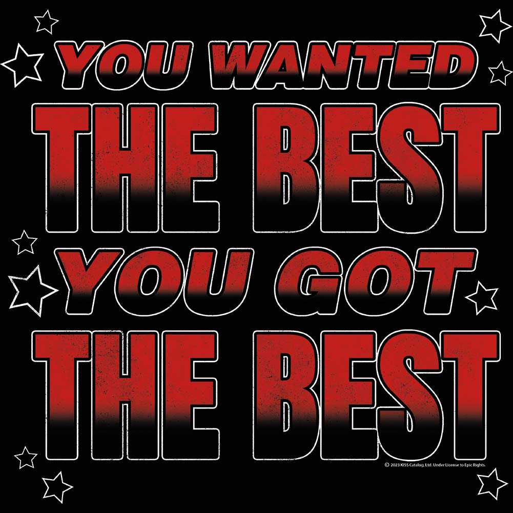KISS You Wanted The Best 2-Sided Graphic T-Shirt - Classic Rock Music Clothing - Vintage Concert Lover Gift Idea
