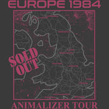 KISS Europe 1984 2-Sided Graphic T-Shirt - Classic Rock Music Clothing - Vintage Concert Lover Gift Idea