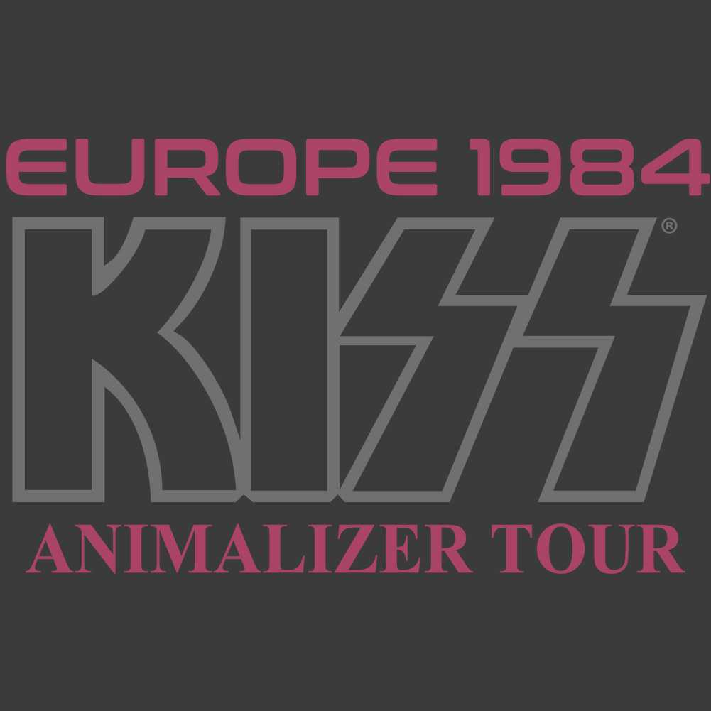 KISS Europe 1984 2-Sided Graphic T-Shirt - Classic Rock Music Clothing - Vintage Concert Lover Gift Idea
