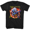 Iron Maiden Flaming Circle Graphic T-Shirt - Classic Rock Music Clothing - Vintage Concert Lover Gift Idea