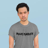 Iron Maiden 1 Color Logo Graphic T-Shirt - Classic Rock Music Clothing - Vintage Concert Lover Gift Idea