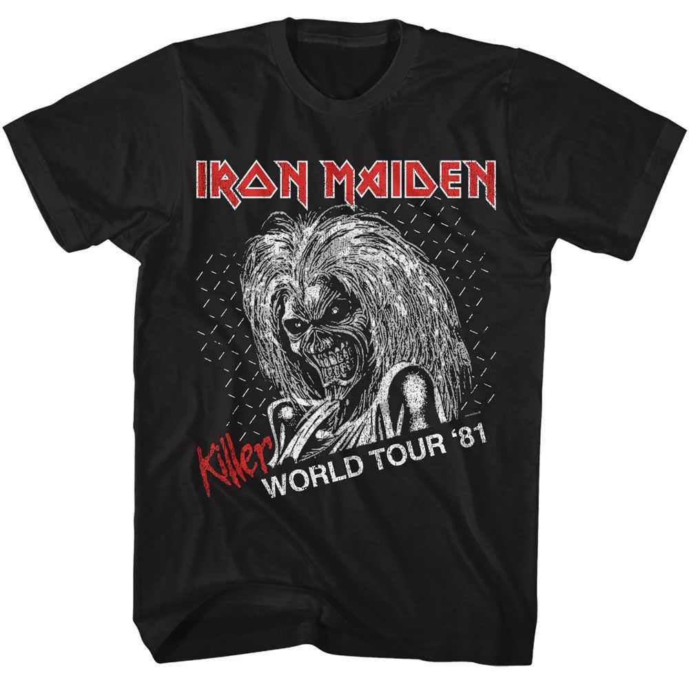Iron Maiden Killer World Tour Graphic T-Shirt - Classic Rock Music Clothing - Vintage Concert Lover Gift Idea